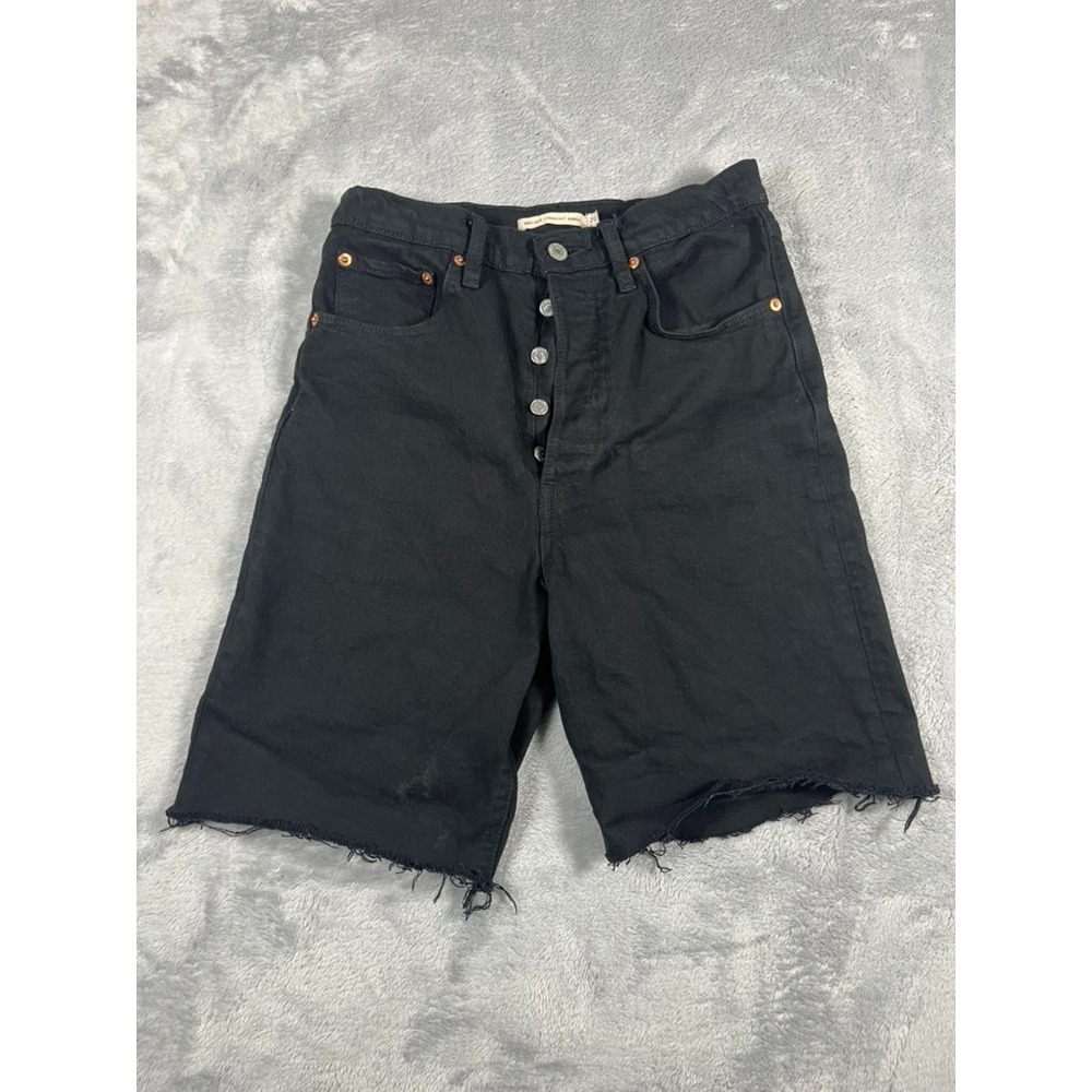 Levis Premium Womens Big E Ribcage Straight Cutoff Button Fly Sz 27 Jean Shorts